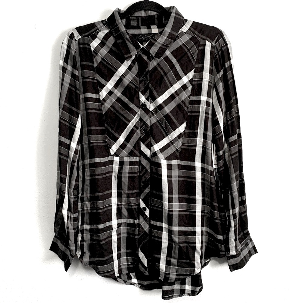 Diane Gilman Plaid Long Sleeves Shirt